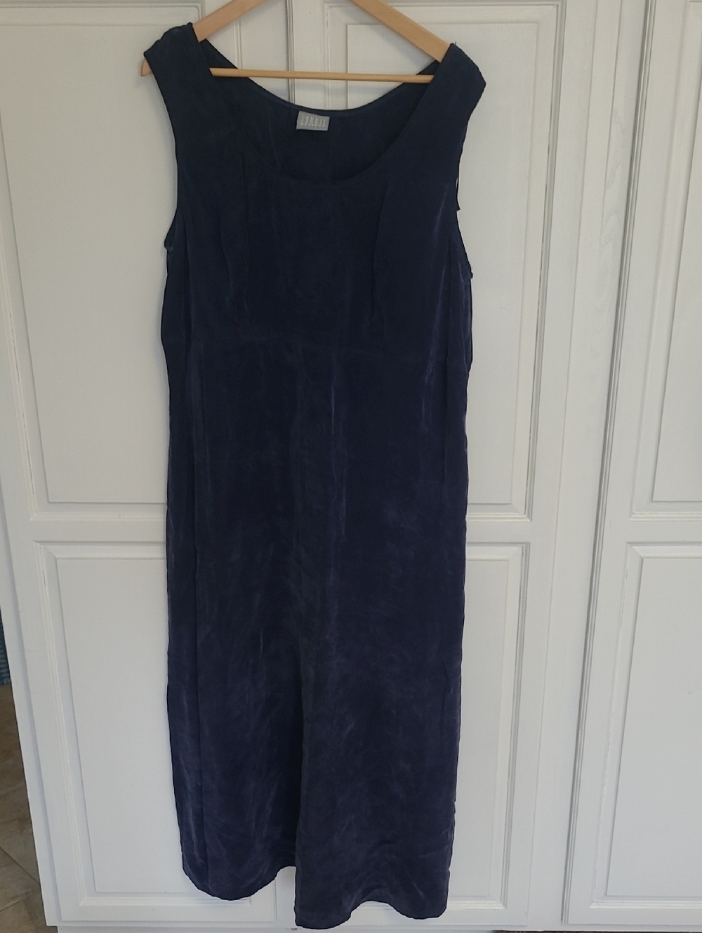 Vintage Rabbit Rabbit Rabbit Designs 100% Rayon Navy Sleeveless Maxi Dress